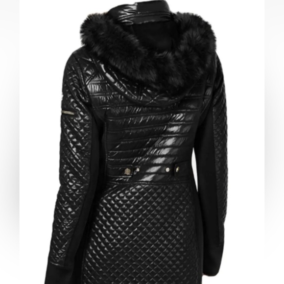 Michael Kors Women's Faux-Fur-Trim Hooded Quilted Coat - Picture 9 of 10